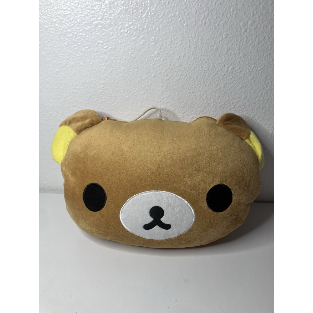 Rare Rilakkuma Bear Large Pillow + Blanket Combo Japan Import Collectors Item